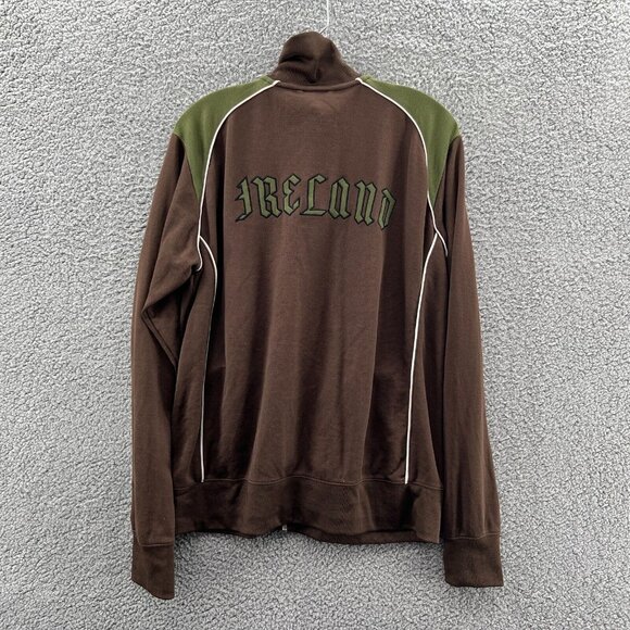 Fossil Ireland Zip Up Jacket Brown Green Mens Large - Picture 2 of 7